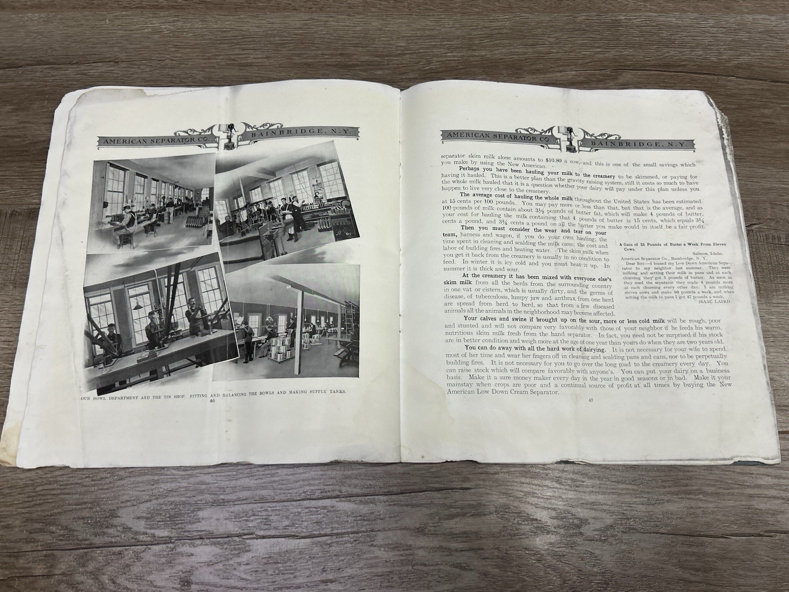 Antique Vintage Genuine American Cream Separator Co. Catalog