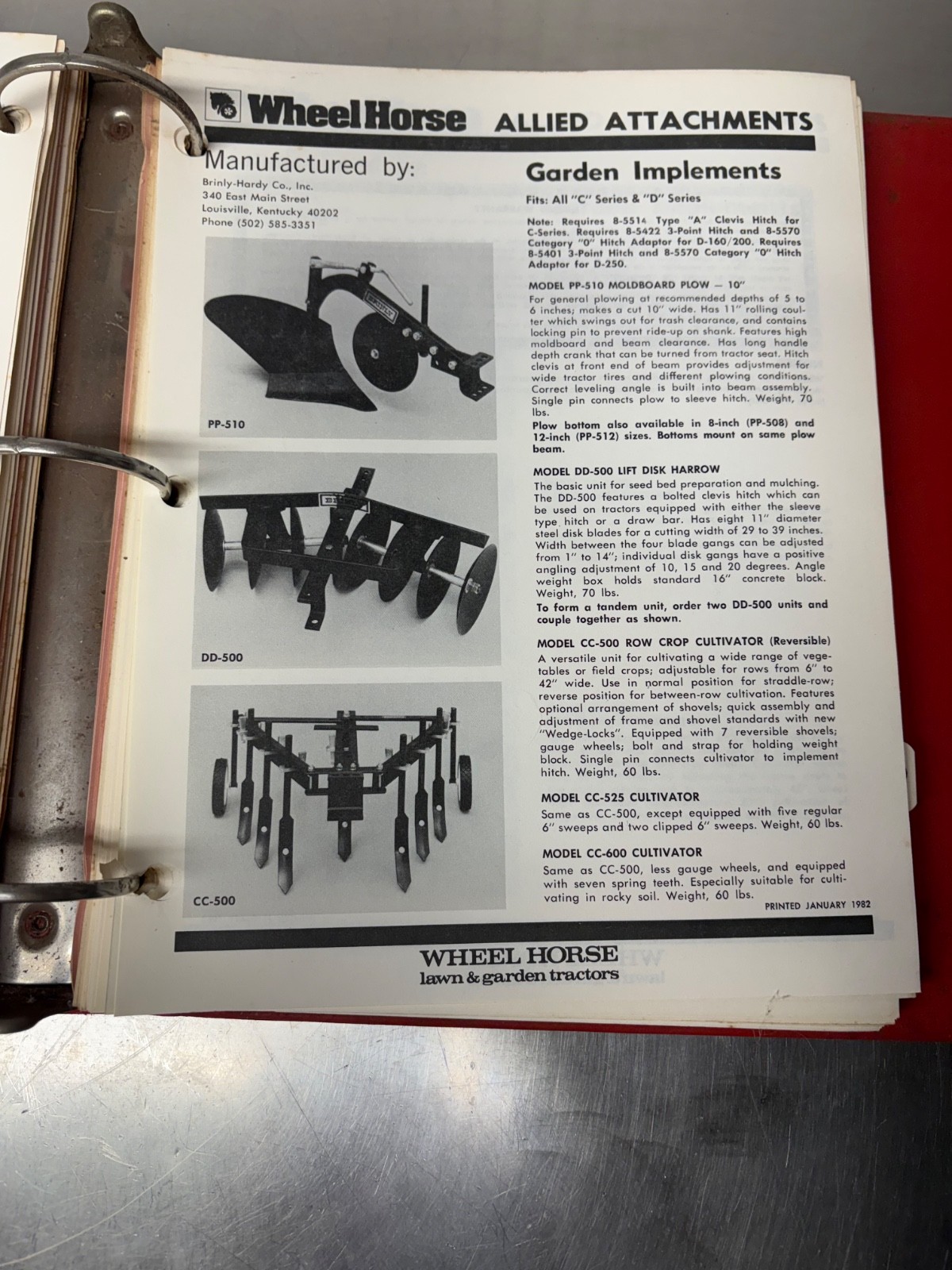 VIntage Wheel Horse Dealer Sales Guide Manual Attachment Guides & Brochures