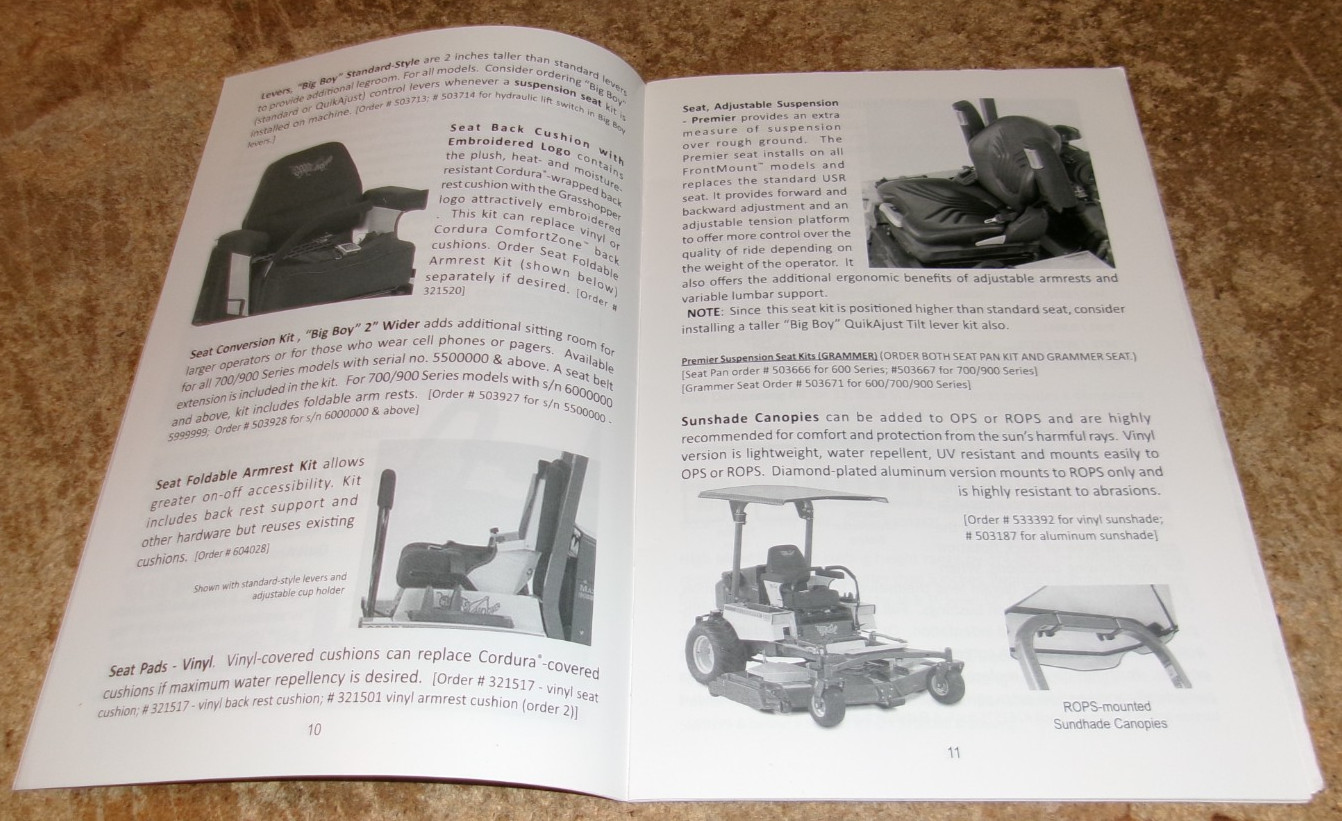 vintage grasshopper maximizers for frontmount mowers brochure nice used