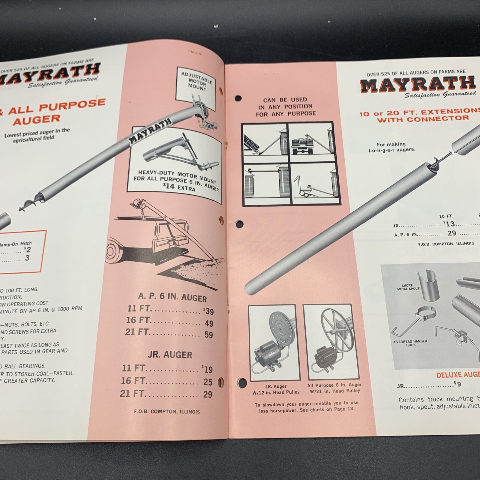 Original 1966 Mayrath Company Farm Equipment Brochure-W/Cover Sheet Compton IL