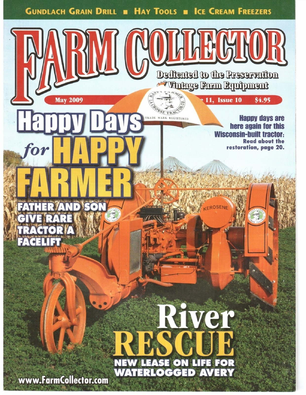 Happy Farmer Tractor, vintage Ice Cream Freezers, 16 HP Avery, Syracuse Chilled