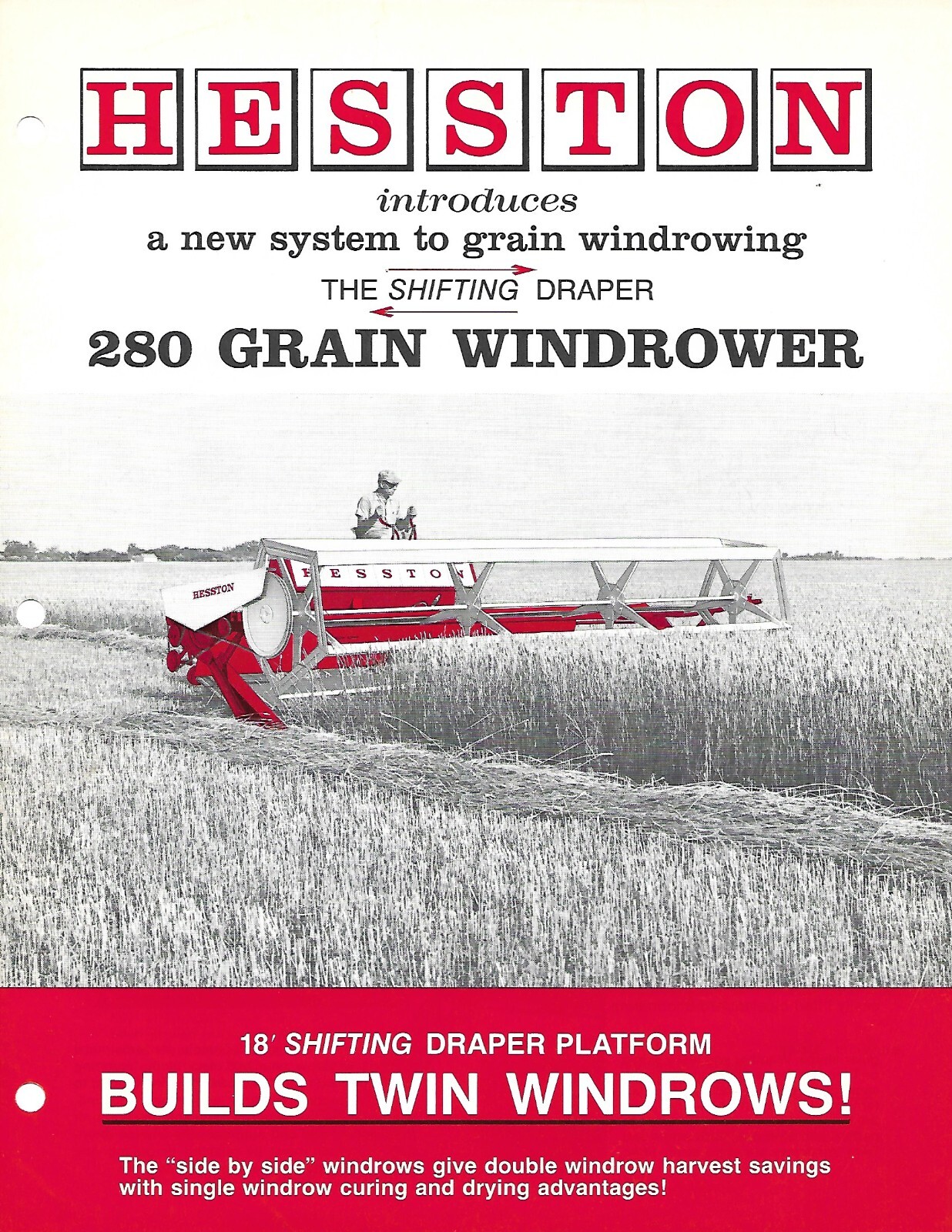Farm Equipment Brochure – Hesston – 280 Grain Windrower – c1967 (F7946)