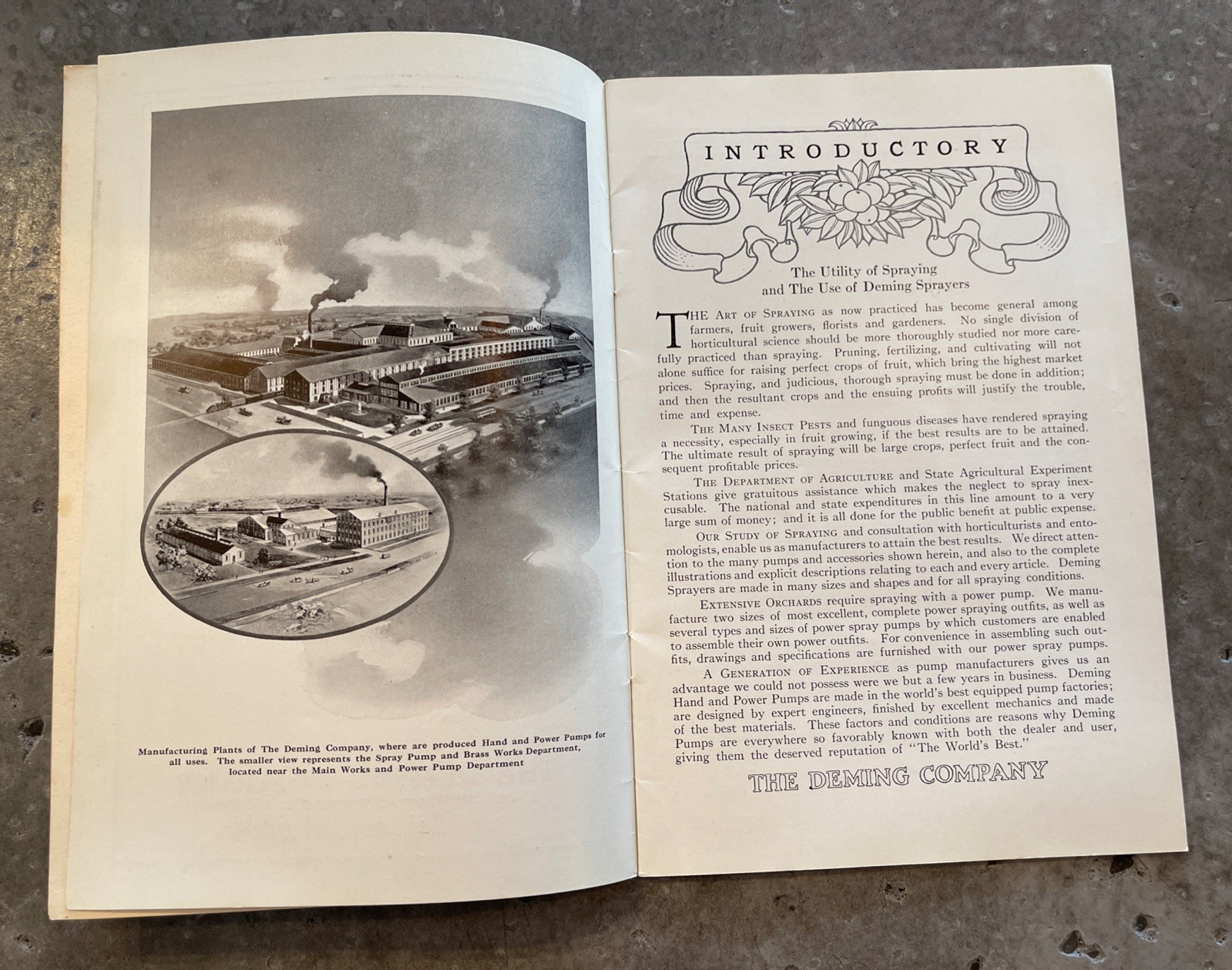 1916 Deming Spray Pump Catalog Orchard Vineyard Signed WP Dallett Letter