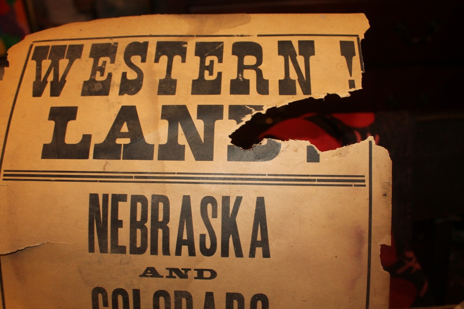 Antique Western Land Sale Handbill Poster Hawkins Bros Lincoln Nebraska Colorado