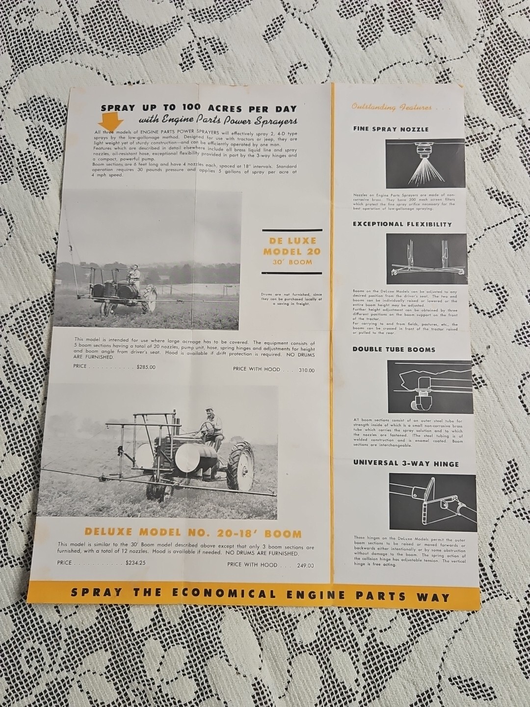 1950s? Engine Parts Power Sprayers Model 20 Using 2,4-D Type Sprays Brochure AG