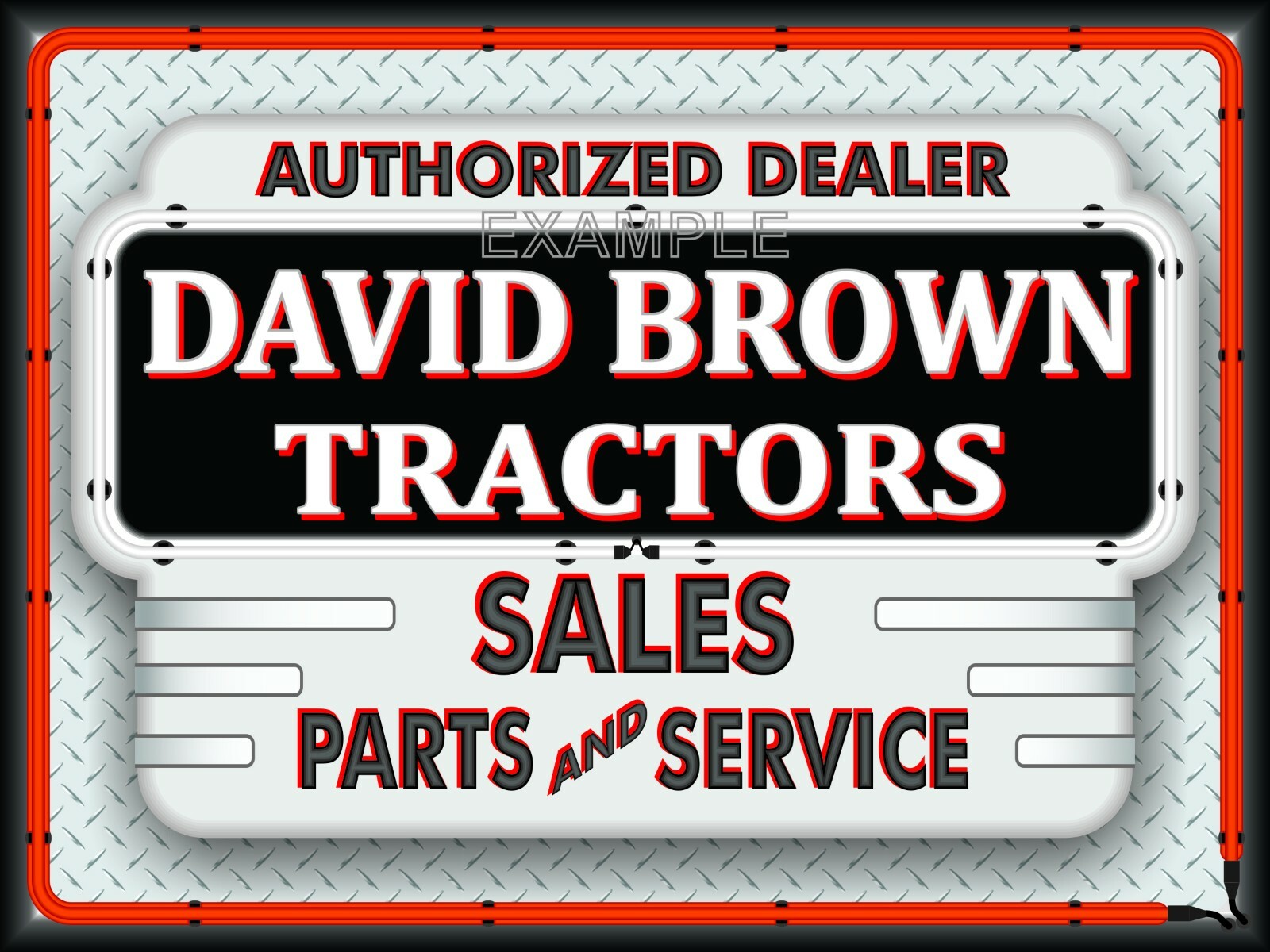 DAVID BROWN TRACTORS DEALER SALES SERVICE OLD SIGN REMAKE BANNER MURAL SHOP ART