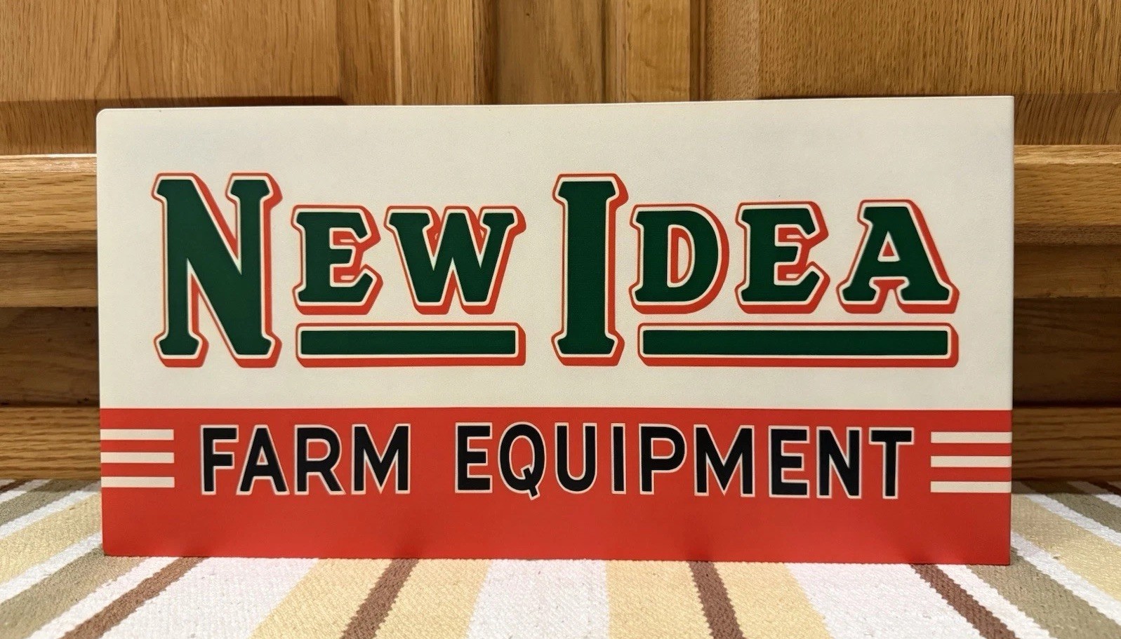 New Idea Farm Equipment Flange Sign Barn Double Sided Vintage Style Wall Decor