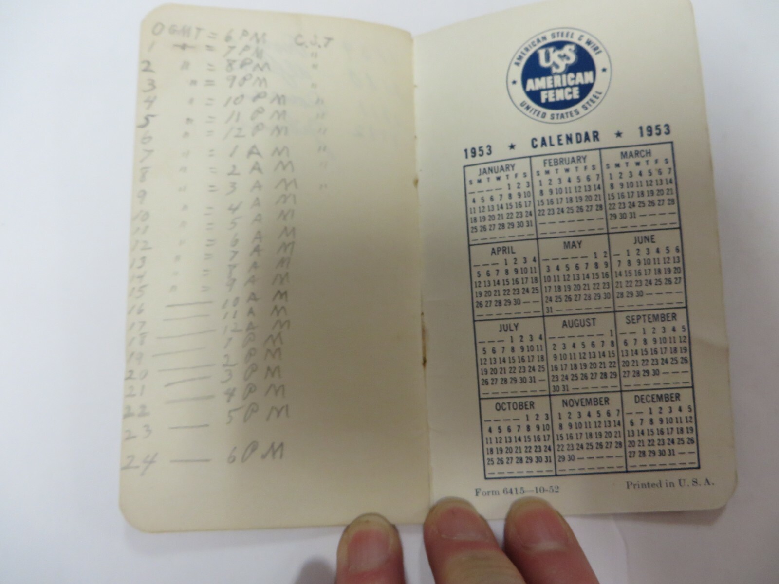 Vintage USS American Fence Notepad Osborne Lumber Co Osborne, Kansas Advertising