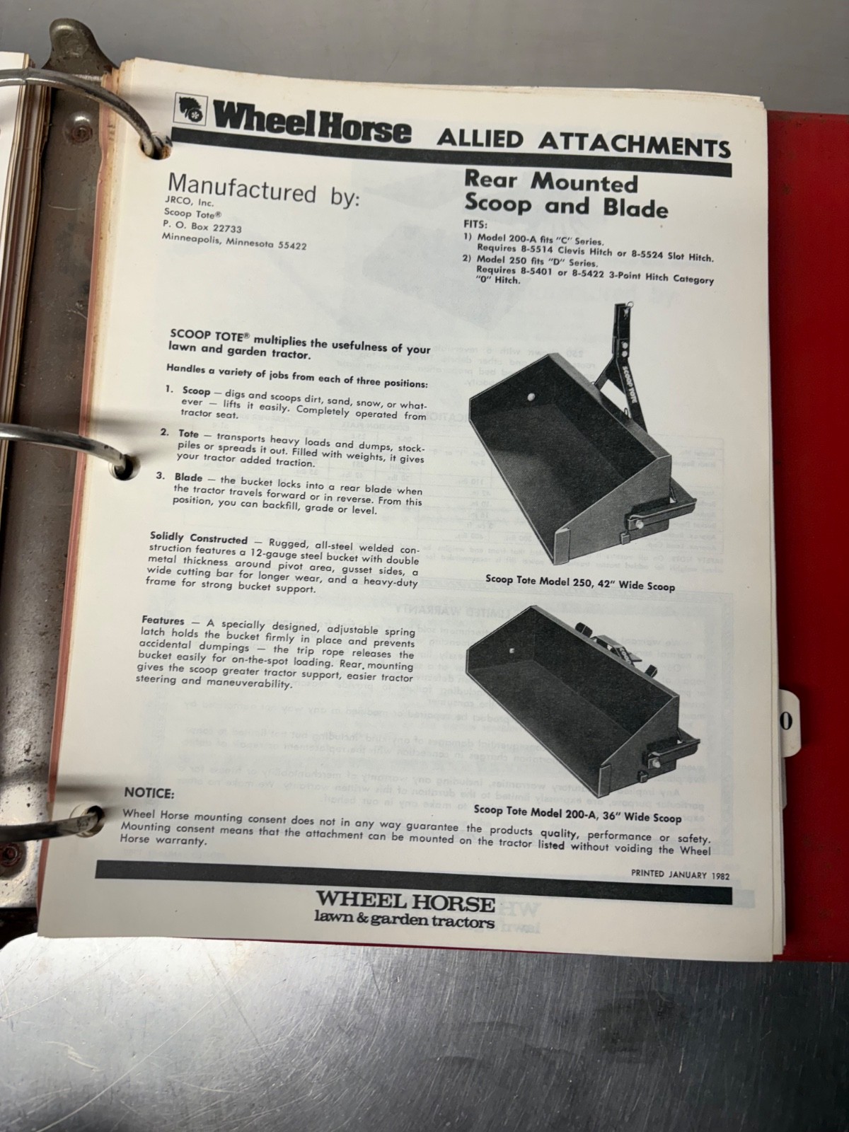 VIntage Wheel Horse Dealer Sales Guide Manual Attachment Guides & Brochures