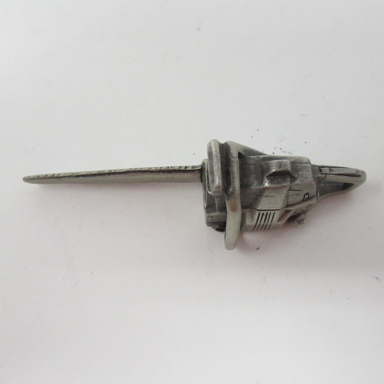 Miniature Metal Chainsaw Figurine Logging Tool Dollhouse Accessory © G.D Vintage