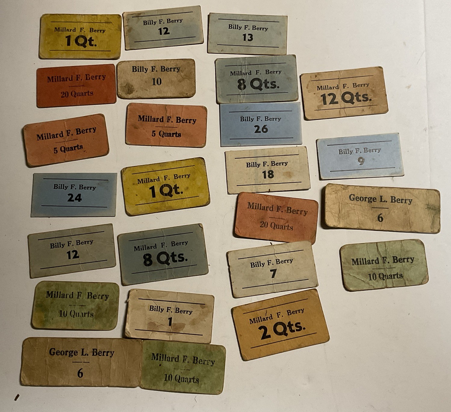Vtg Strawberry Picker Ticket Lot Of 25 Eastern Shore Agriculture Farm Ephemera