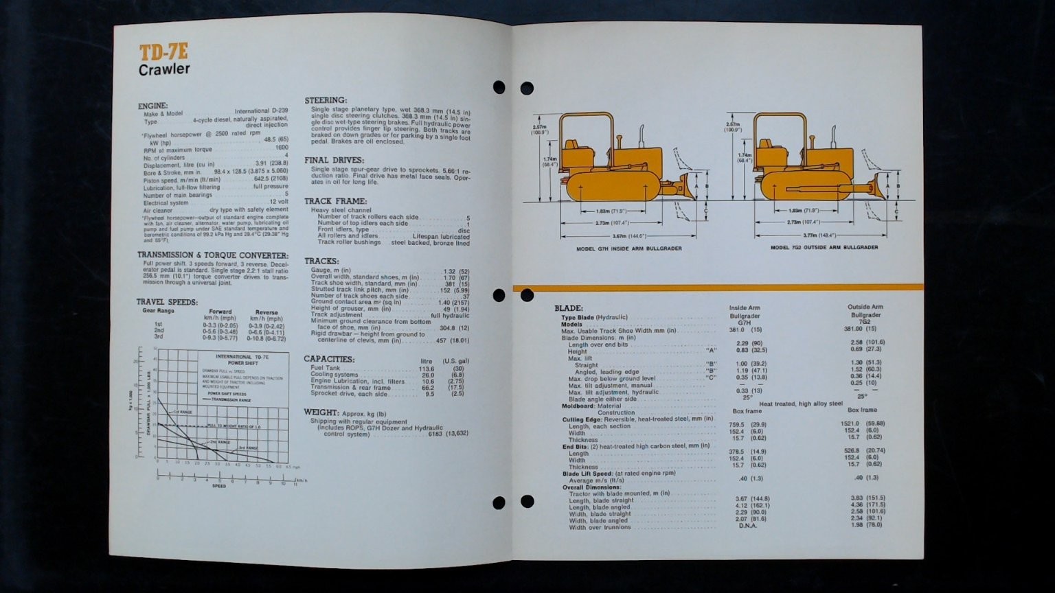 International TD-7E Crawler Brochure Vintage Agriculture Tractor Spec Sheet