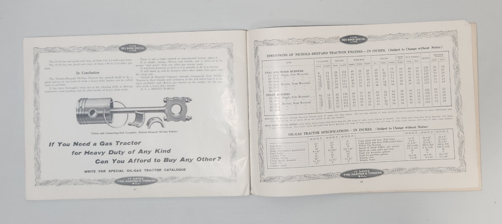 RARE Nichols & Shepard Co. Threshing Machinery Catalog Red River Special Line
