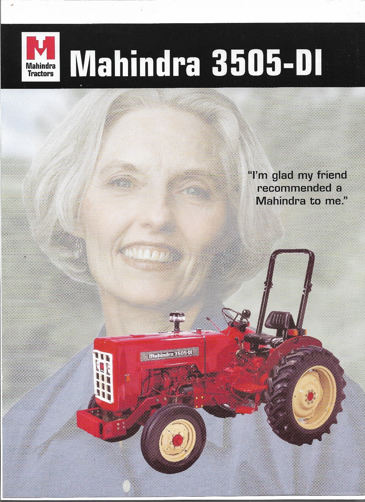 Original Mahindra 3505DI Tractor Dealer Sales Brochure Spec Specifications Sheet
