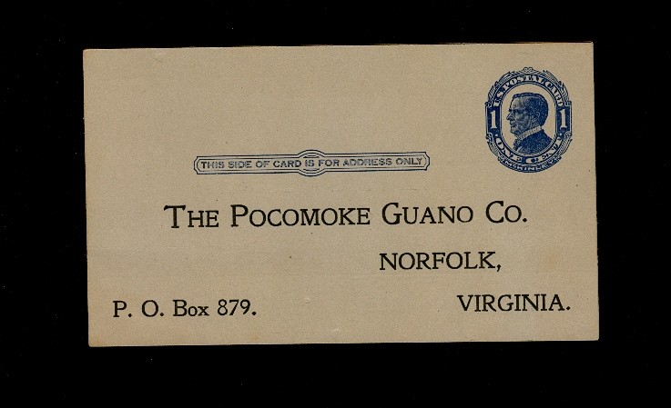 1910ish unused Pocomoke Guano Company, Norfolk Virginia customer order card