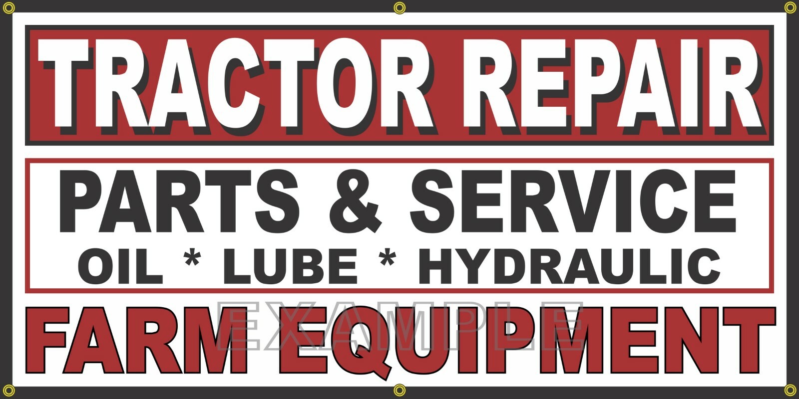 TRACTOR REPAIR GENERIC RED BLACK WHT FARM VINTAGE OLD SCHOOL SIGN REMAKE BANNER