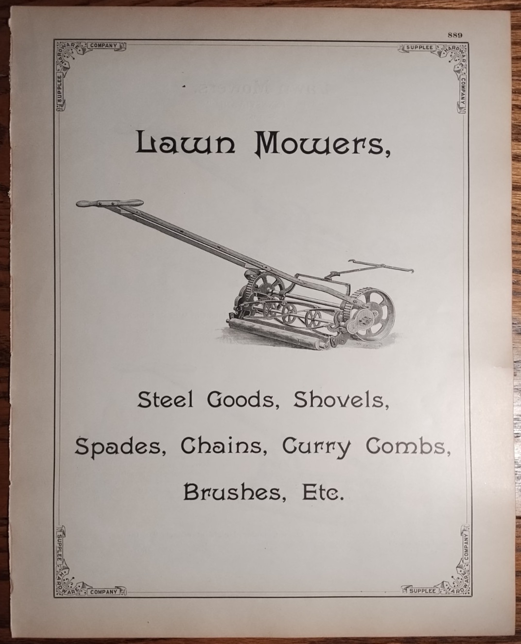 (4) 1893 Pennsylvania Reel Lawn Mowers Print Ads Catalog Pages Original AD-31