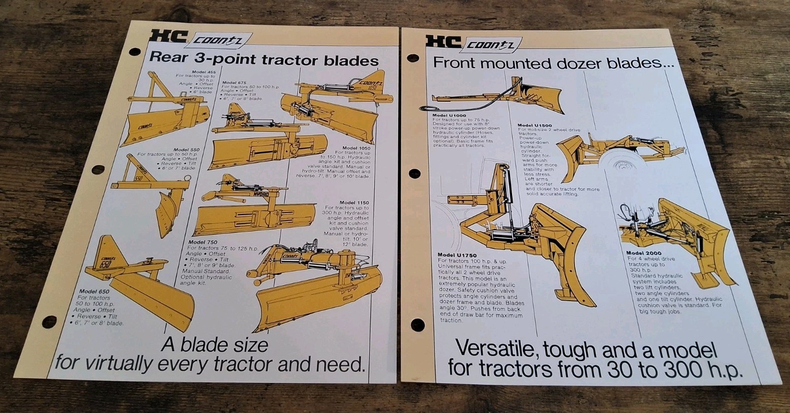 HC Coontz Rear 3-Point Tractor Blades & Front Mounted Dozer Blades Brochures