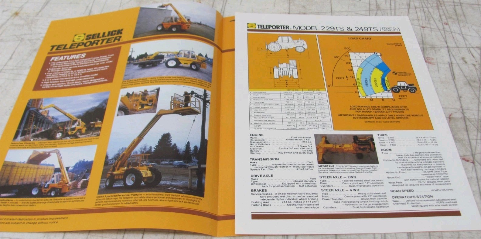 Sellick Teleporter telescopic Boom-Materials Handler Sales Brochure TEL-5-84R