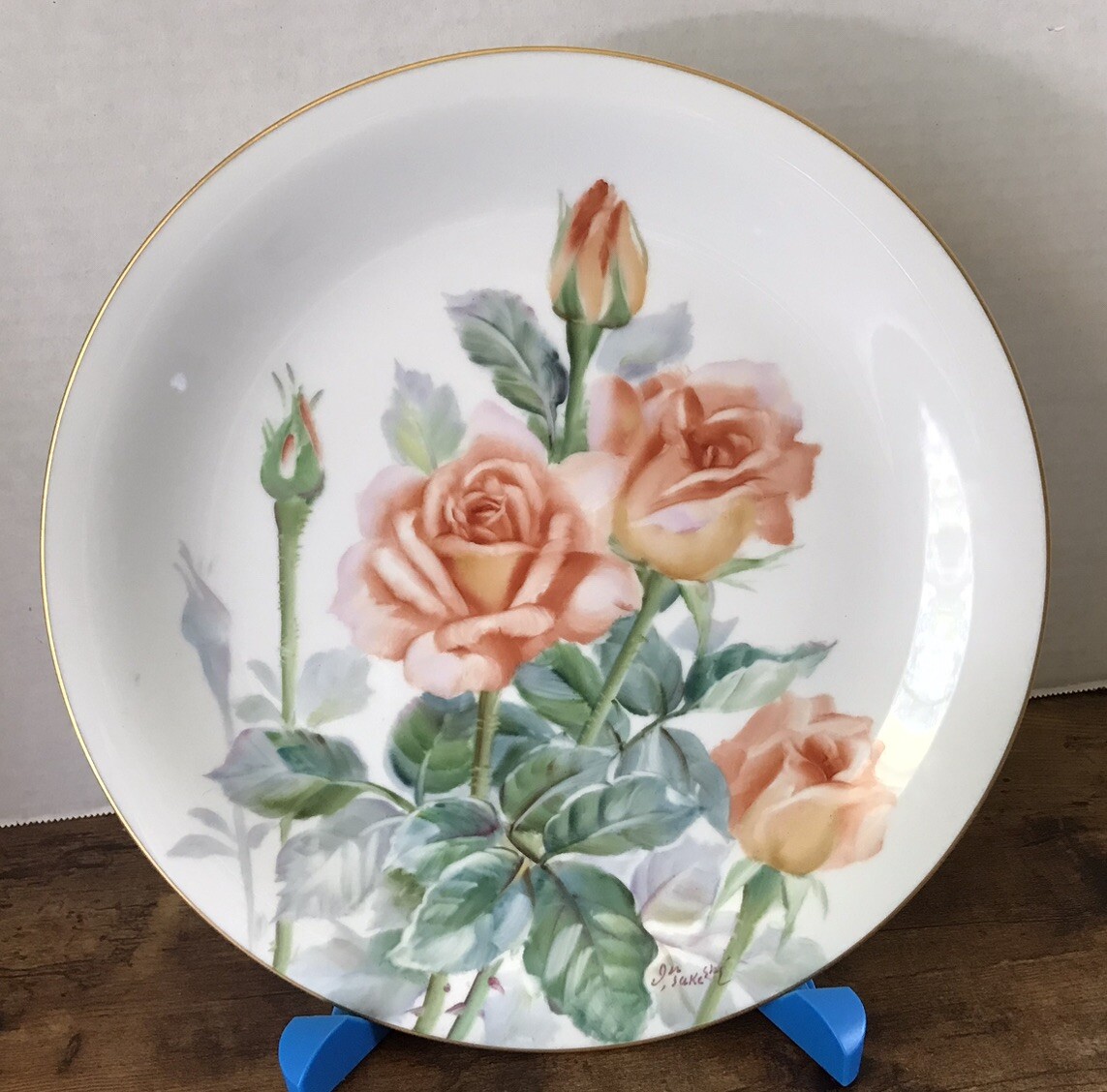 1952 Rose Plate Noritake Commemorative Helen Traubel Rose of Year Nagoya Japan