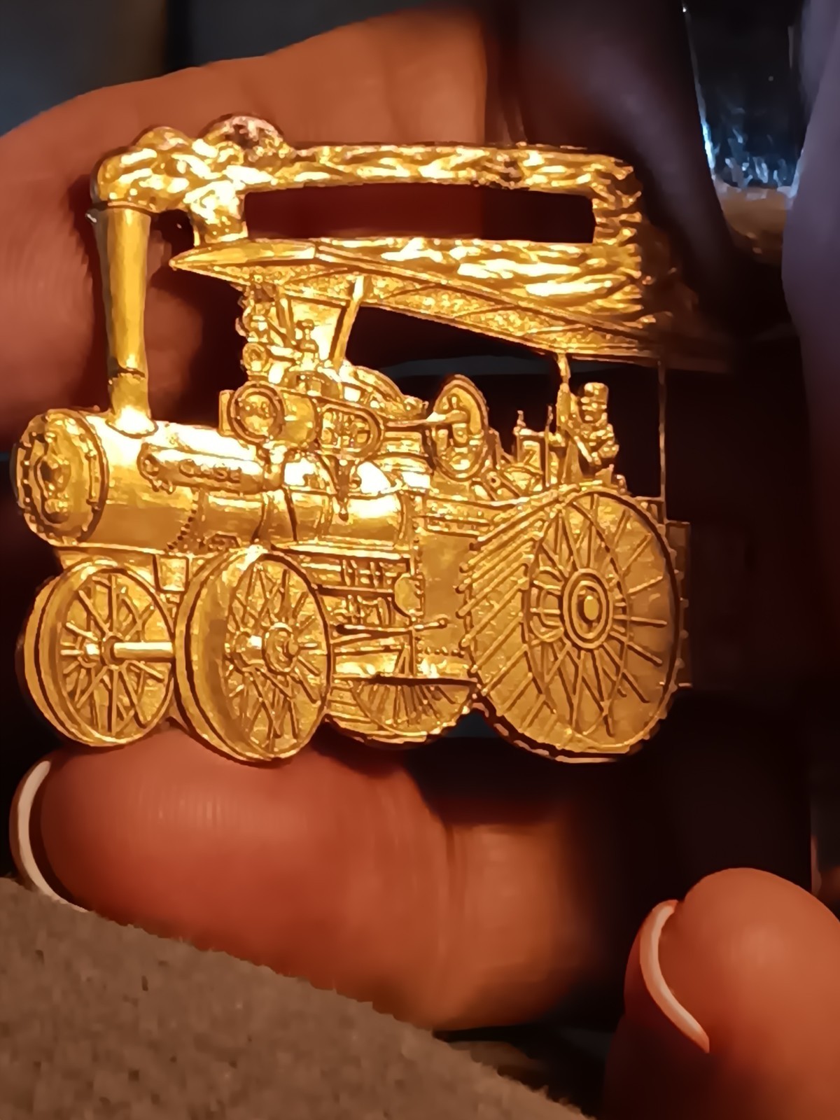 Case Steam Engine Watch Fob Advertisement Promotion Antique