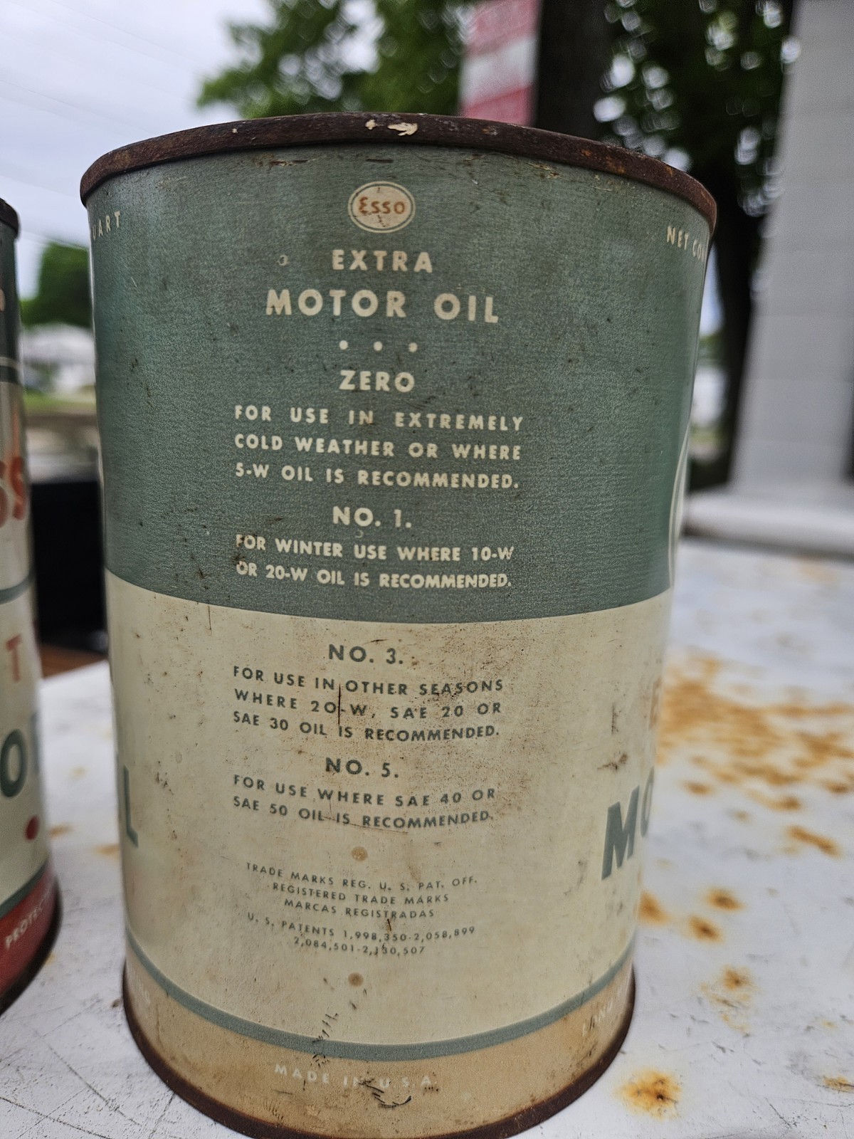 2 ESSO TOP CUT OPEN EMPTY Vintage Metal Cans