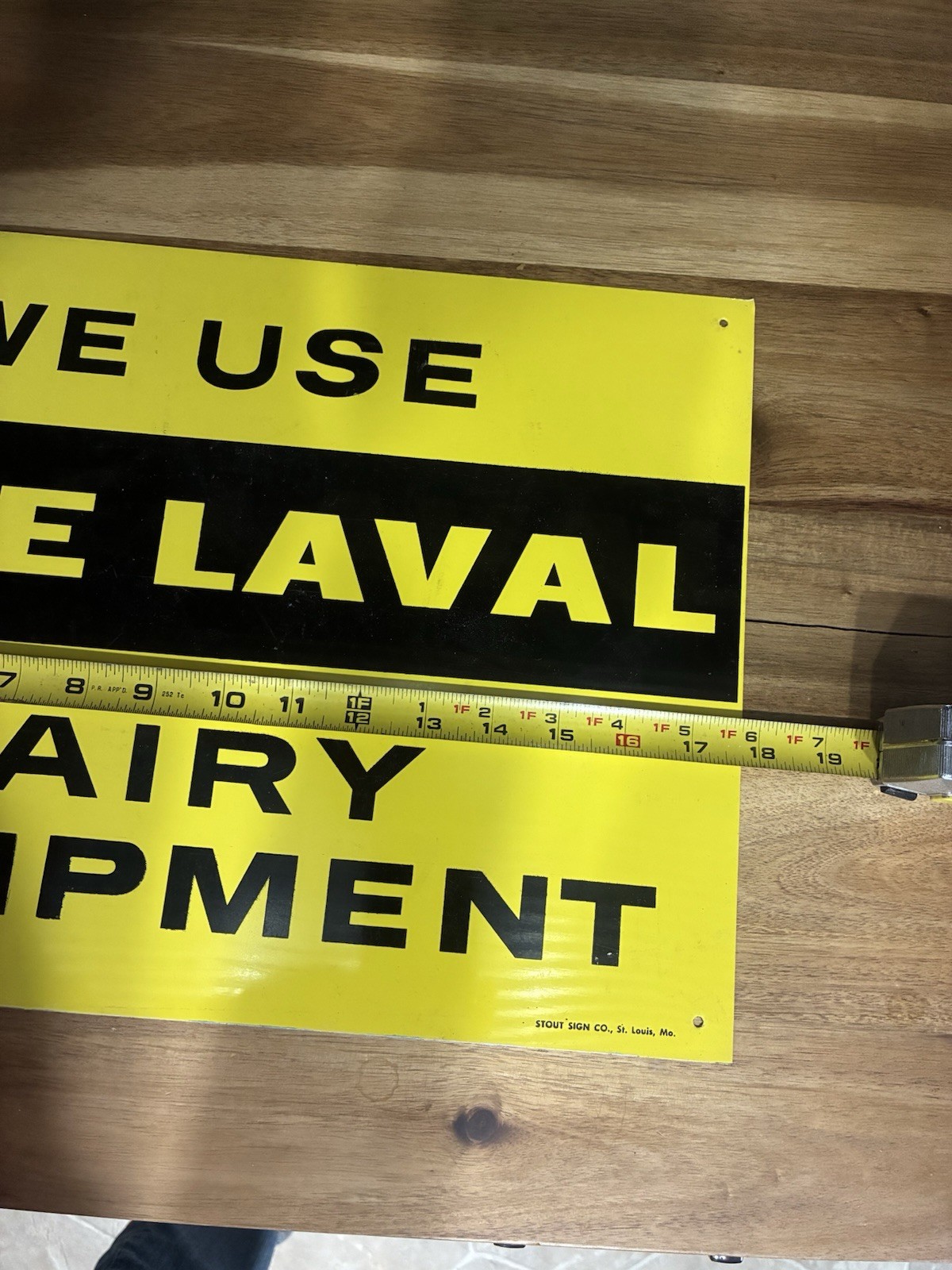 Authentic De Laval Dairy Equipment Tin Advertising Sign.