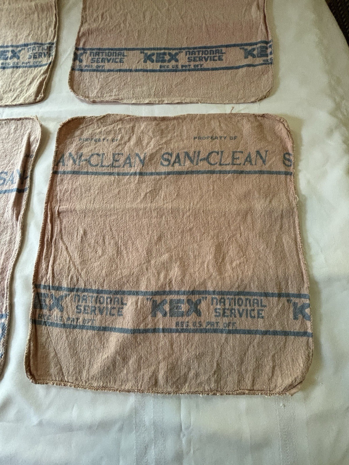 Lot 4 Vtg SHOP RAGS KEX National Service SANI CLEAN Cleaning Towel CAR MECHANIC