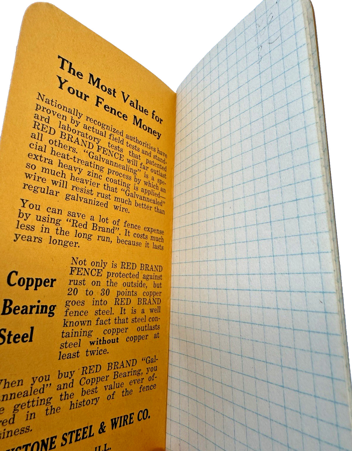 Vintage Red Brand Fence Keystone Steel Wire Notepad Lot 1930s Advertising