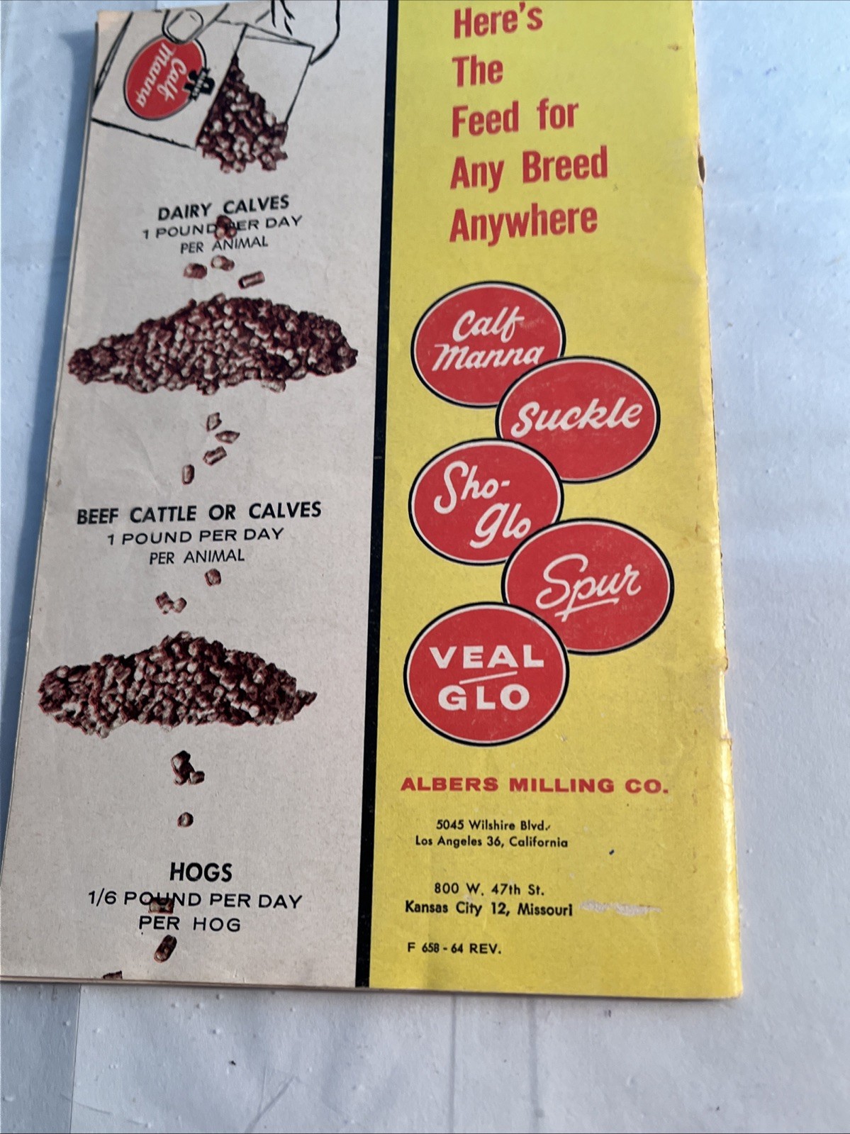 Vintage 1969 Albers Milling Co Raising Better Livestock Booklet, F-658-64
