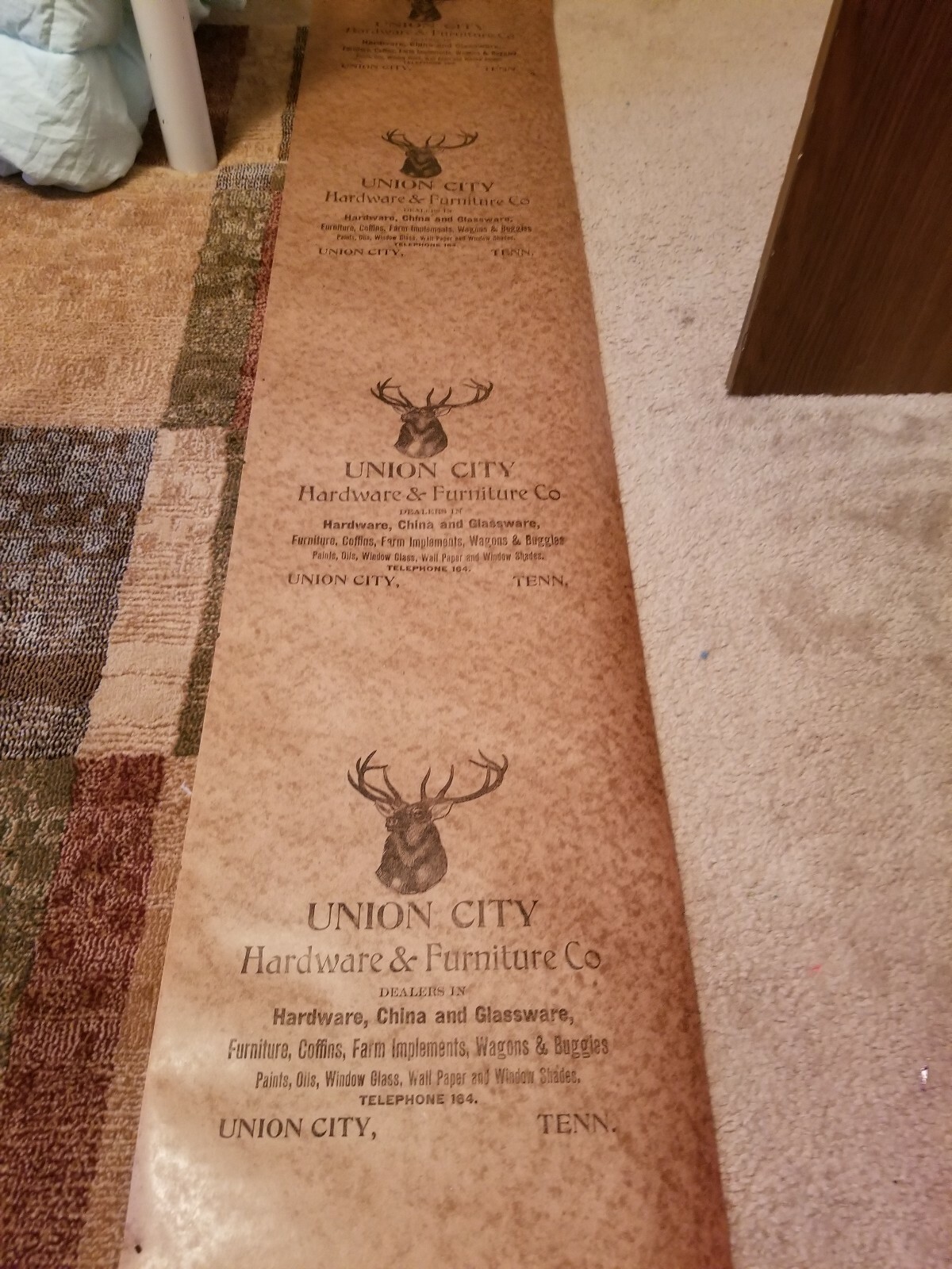 General Store advertising Poster Union City Tennessee Coffins Hardware Implement