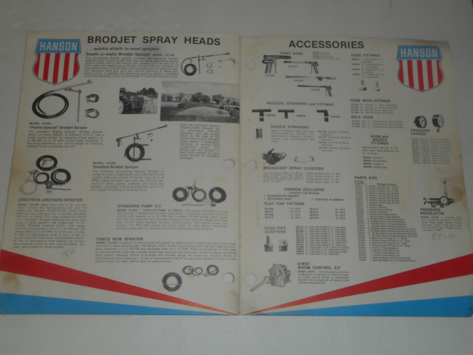 HANSON SPRAYERS 1977 Catalog Farm Equipment Salesman Brochure South Beloit IL