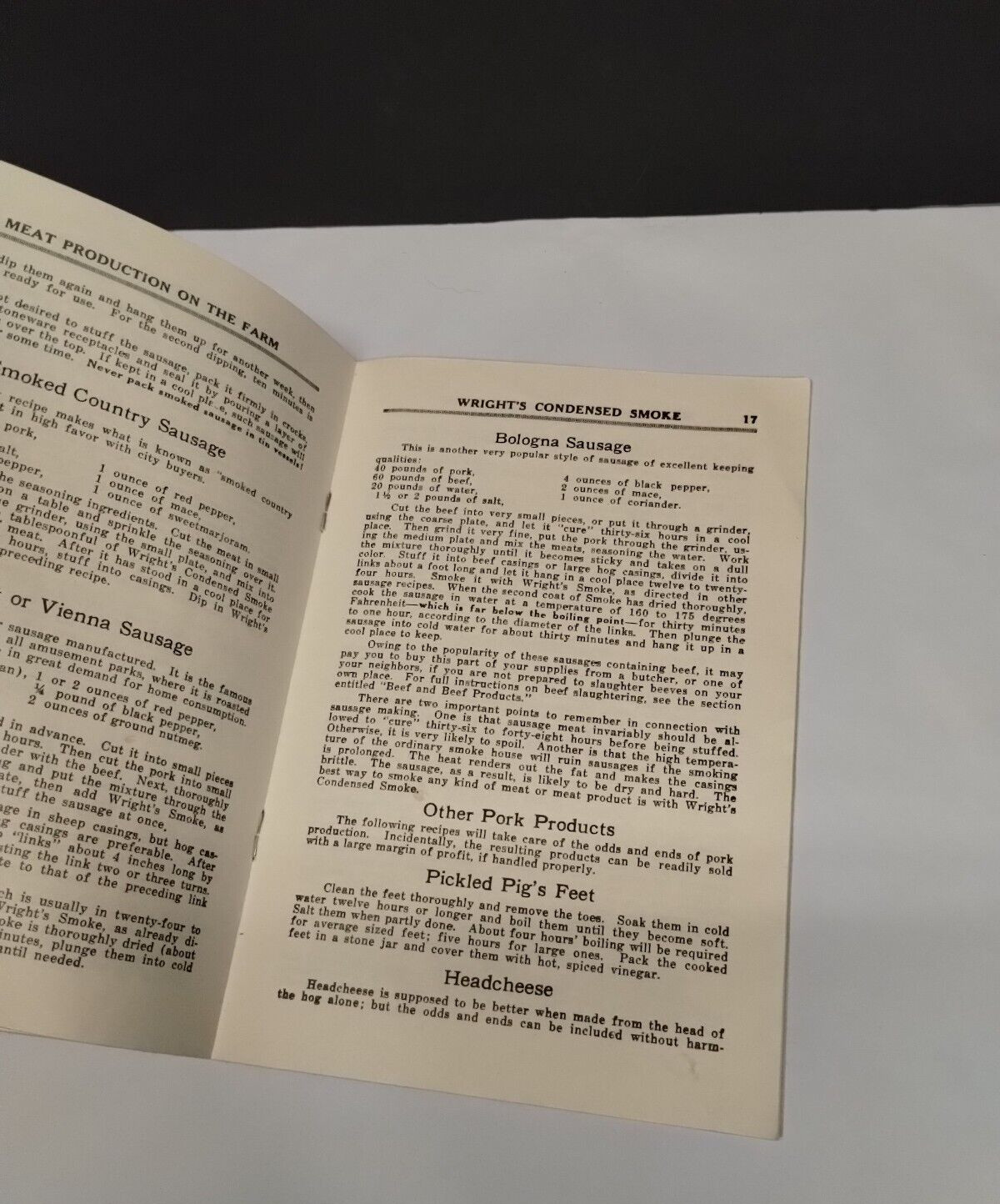 Vintage MEAT PRODUCTION On The FARM Bklet & 1922 Simple Instructions for Butcher