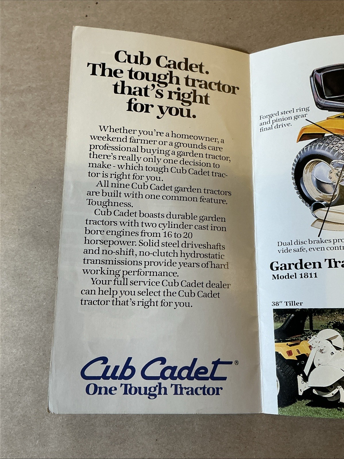 Vintage Original Cub Cadet Garden And Lawn Tractors Brochure As Is INV-P1138