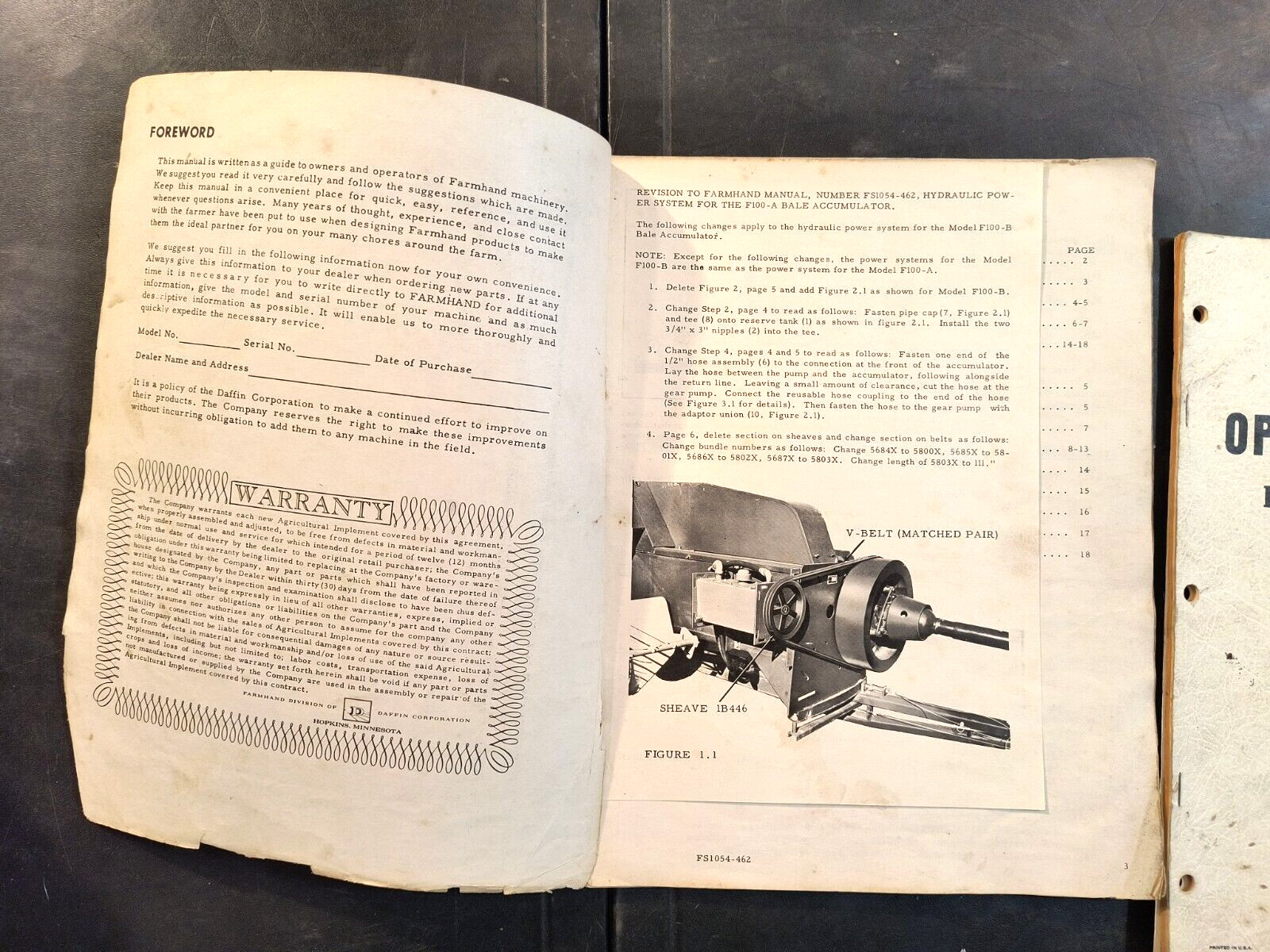 Vintage Farmland Equipment Operators Manual Parts Sales Brochure Lot Of 2