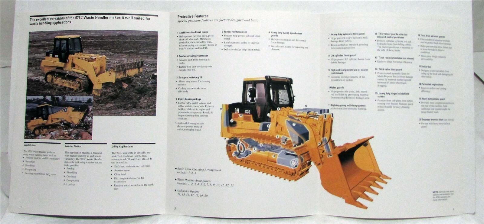 2002 Caterpillar 973C Waste Handler Specifications Construction Sales Brochure