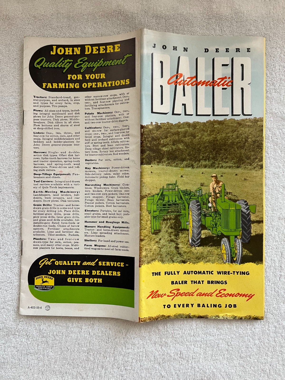 John Deere Automatic Baler For 1953 Promotional Brochure