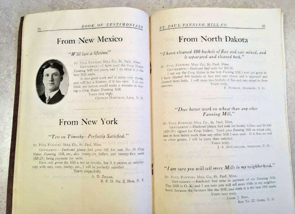 St. Paul Fanning Mill Co Letters from Satisfied Users of the Crop Maker Brochure