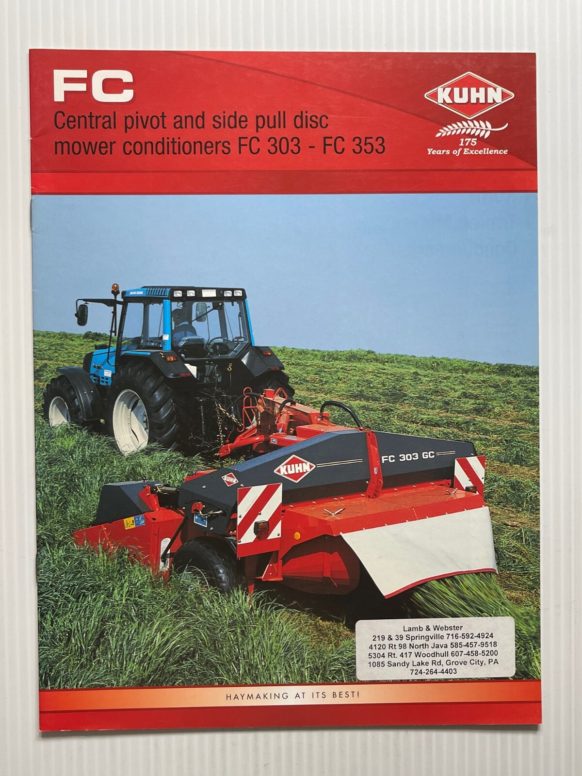 KUHN – FC Mower Conditioners (FC 303 FC 353) – Sales Brochure *Original 2004*