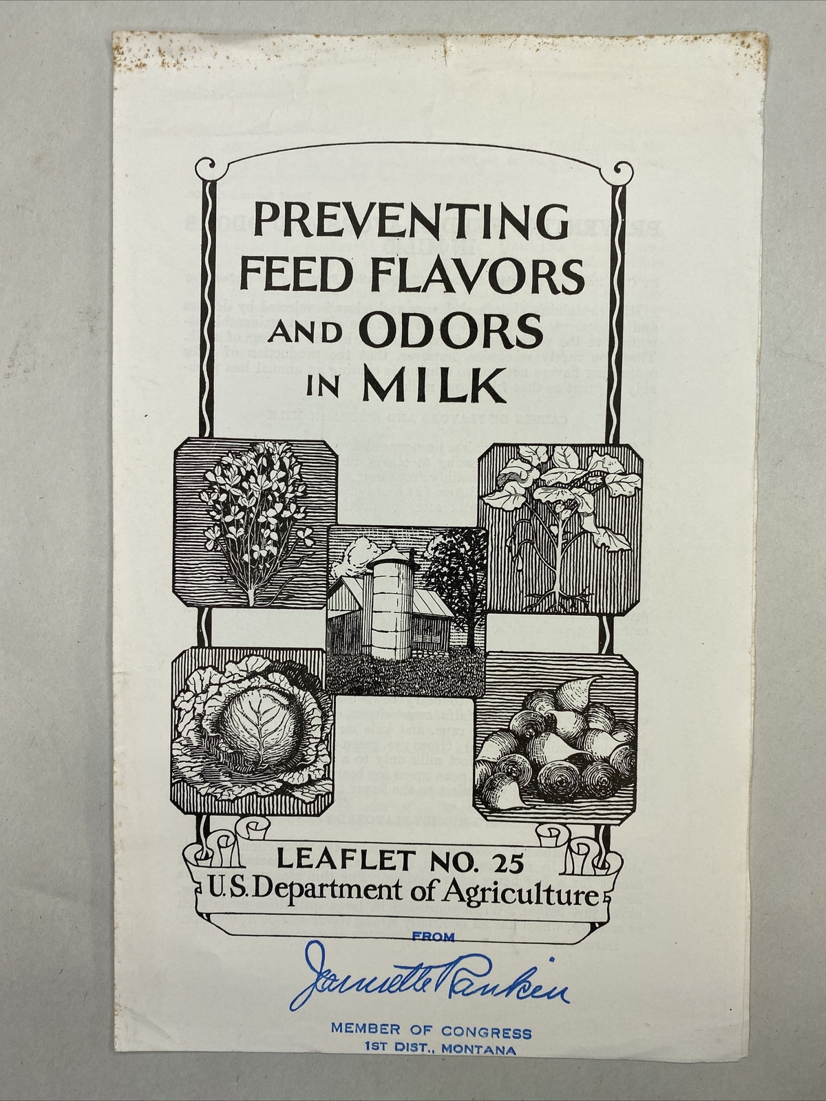 1935 USDA Farmers&rsquo; Bulletin No. 25 Preventing feed flavors in odors in milk