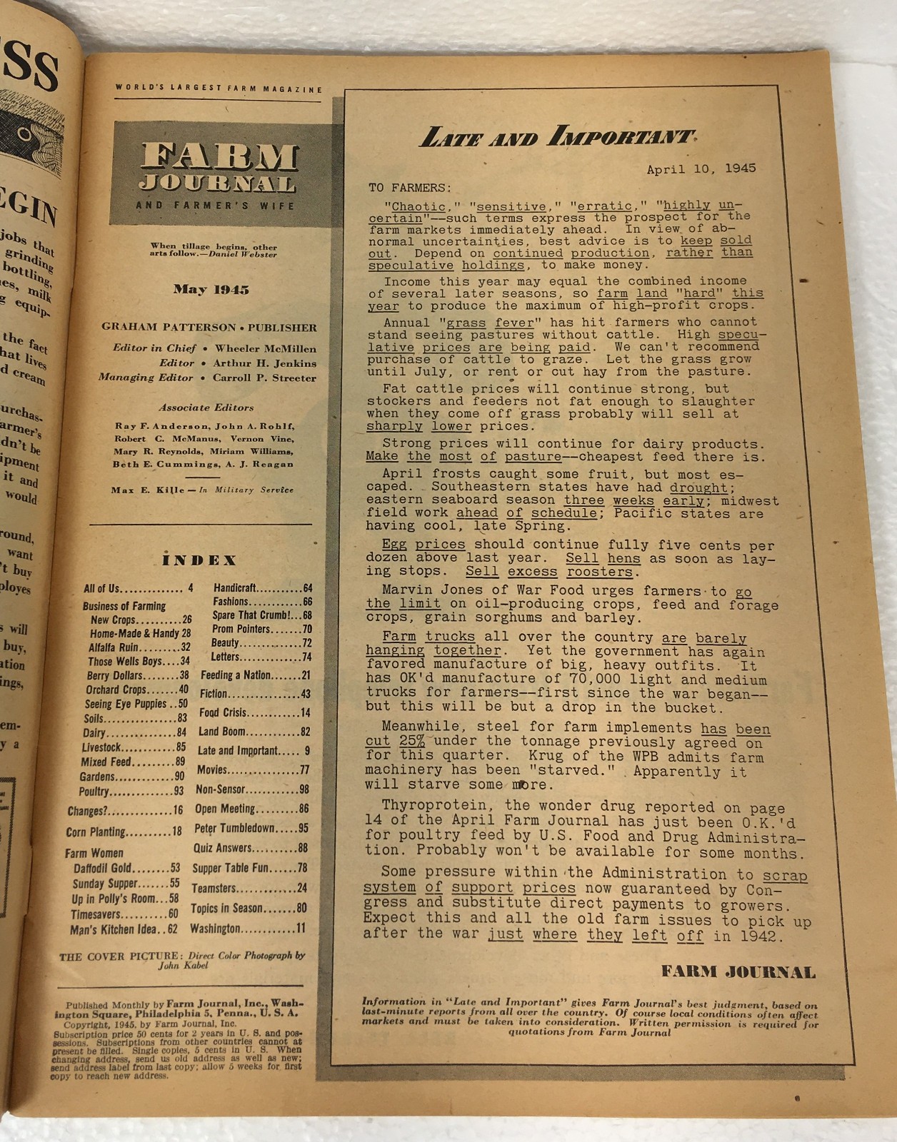FARM JOURNAL and FARMERS WIFE MAGAZINE — MAy, 1945