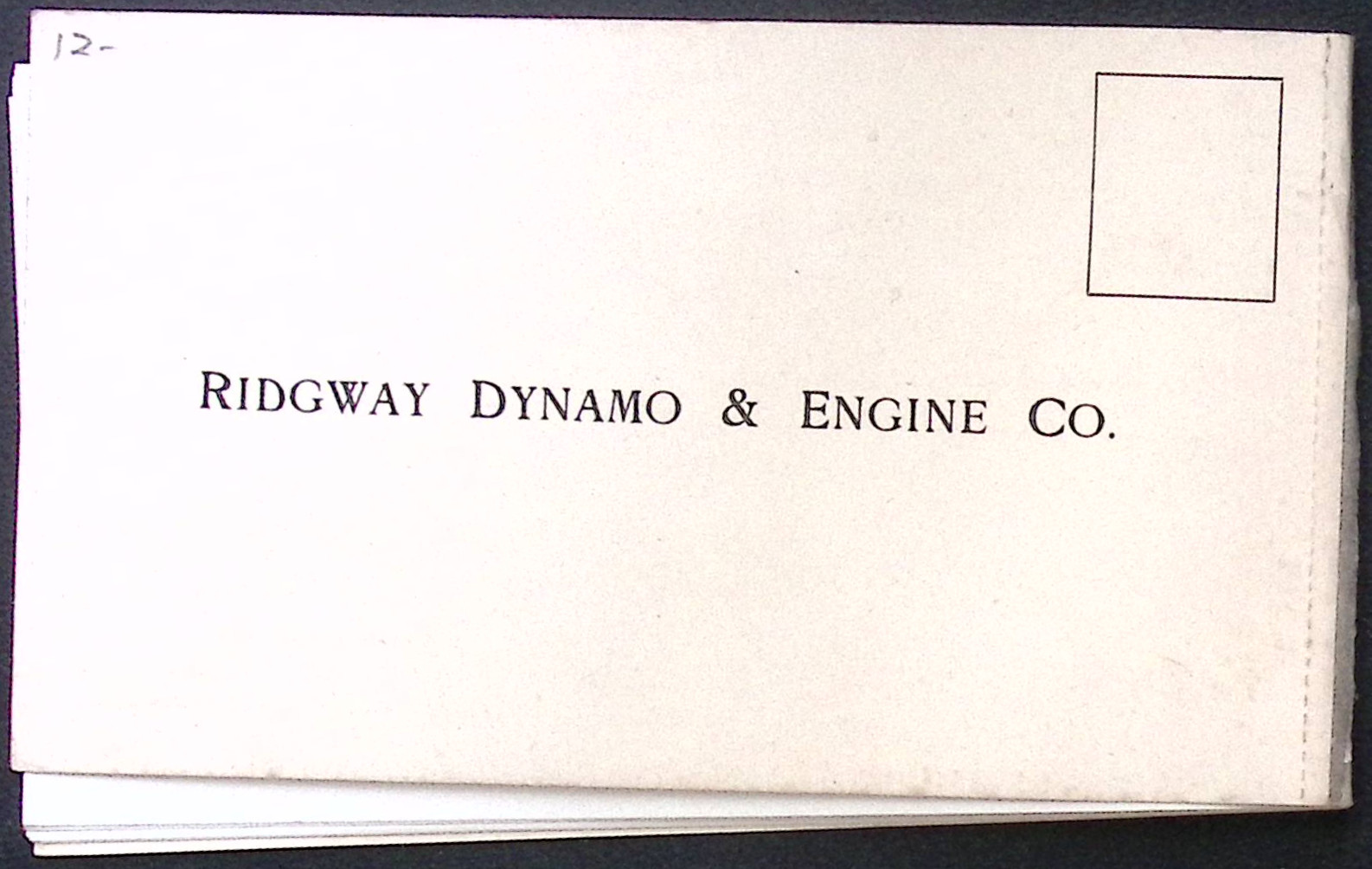 Ridgeway Dynamo and Engine Co. Power Plant Equipment brochure