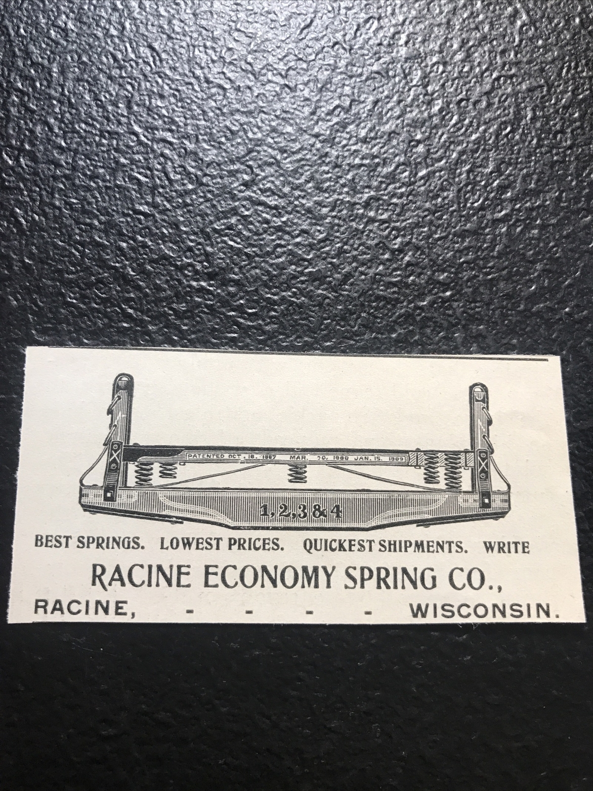 1903 Racine Economy Spring Co. Farm Advertising – Racine – Wisconsin