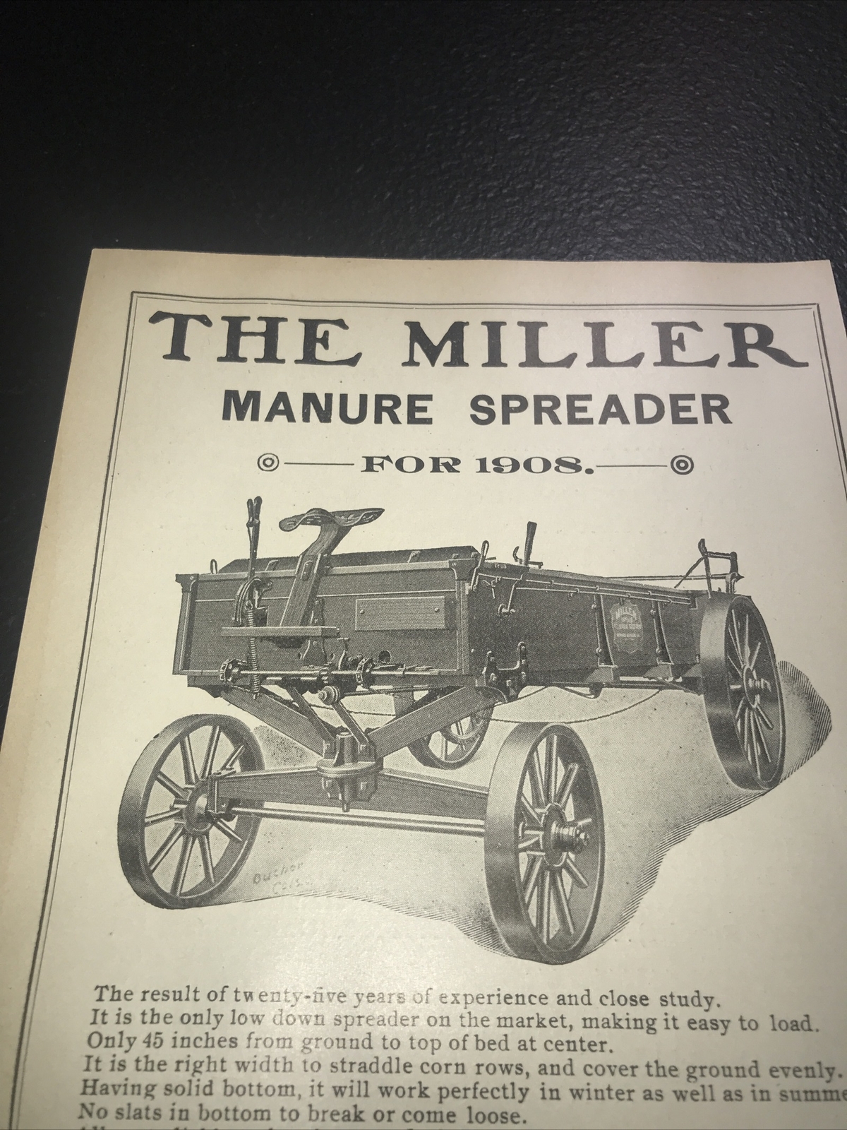 1908 Miller Manure Spreader Farm Advertising – Newark – Ohio