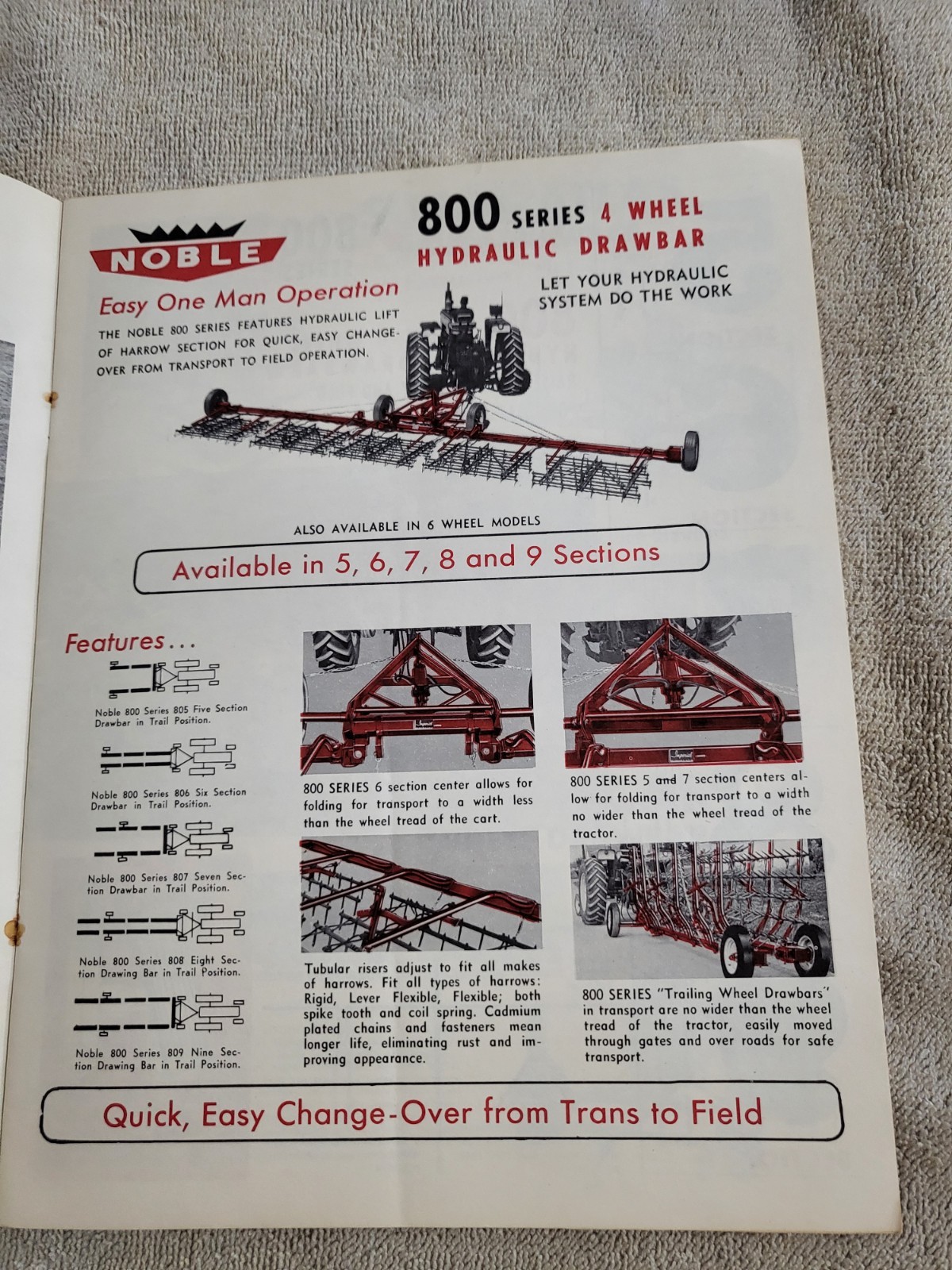 NOBLE DAKON Harrow BROCHURE 1968? John Deere IH Sioux Falls, SD. Dakota Iron
