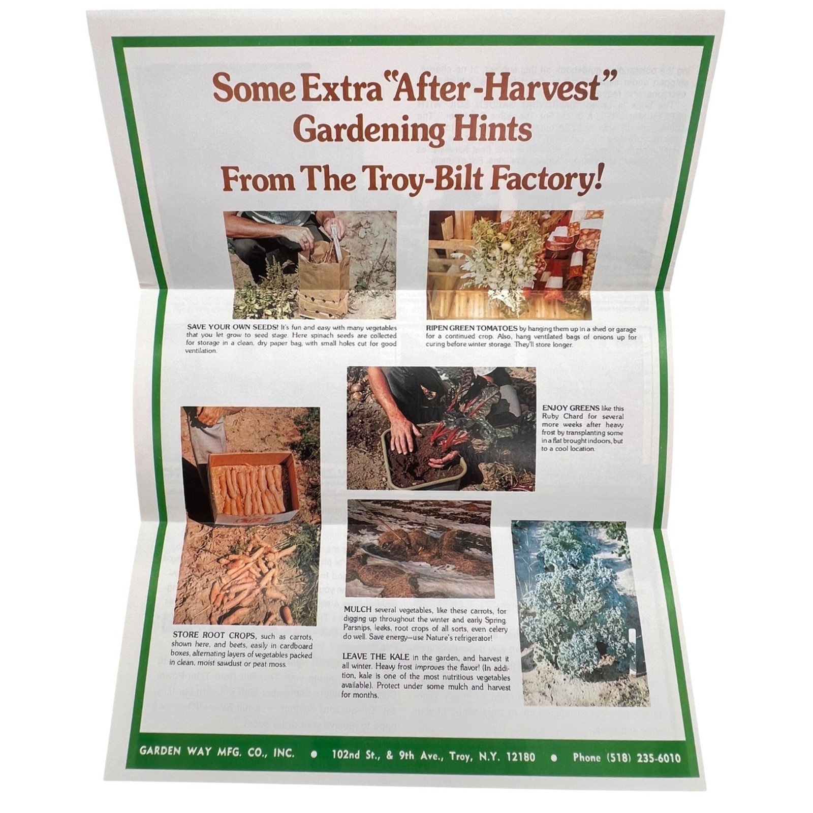 Troy-Bilt Vintage 1975 Garden Tiller Brochure Set With Order Form & Envelopes