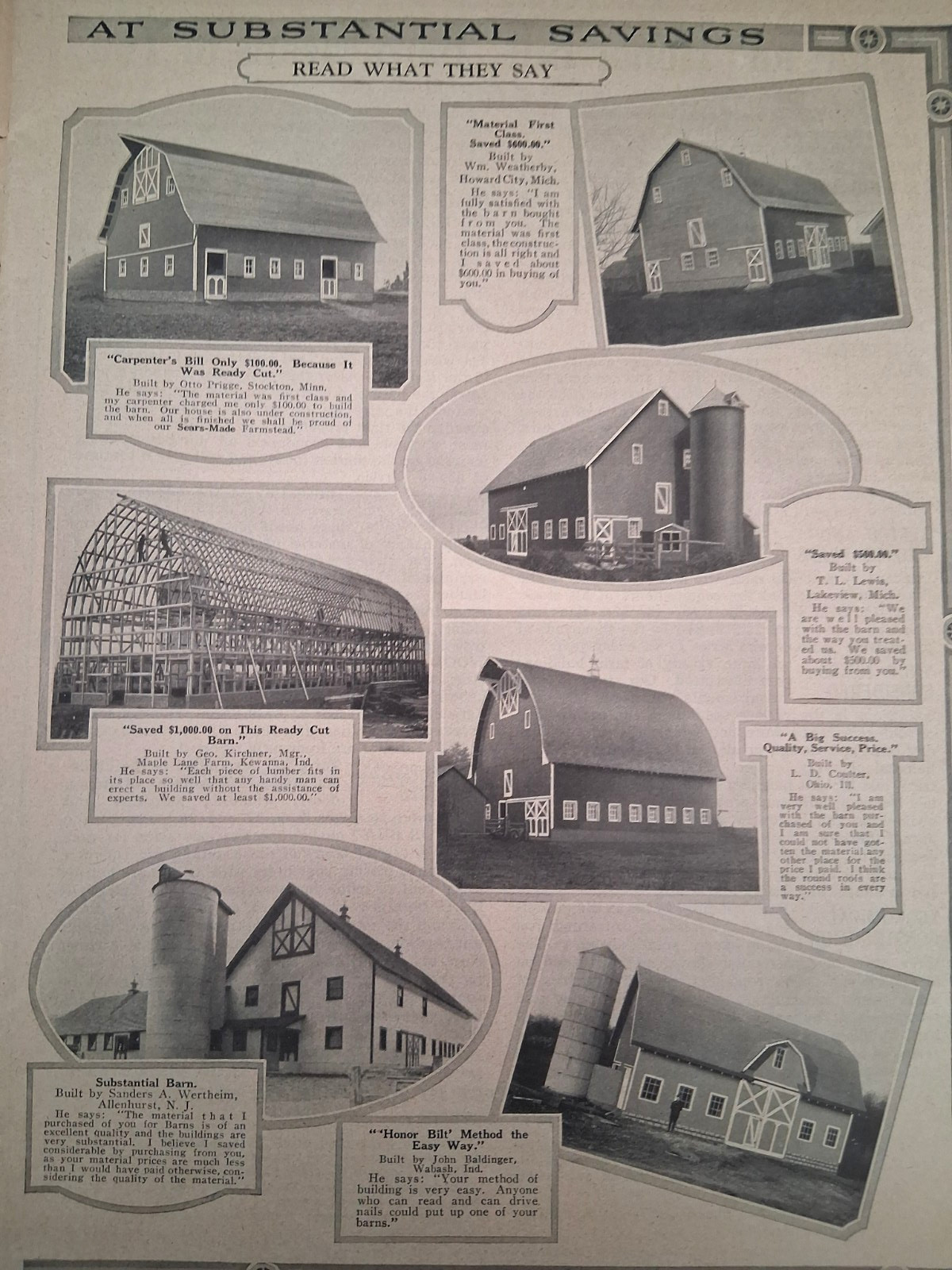 1925 Sears Honor Bilt Barn Catalog Modern Farm Buildings Complete Gothic Roof