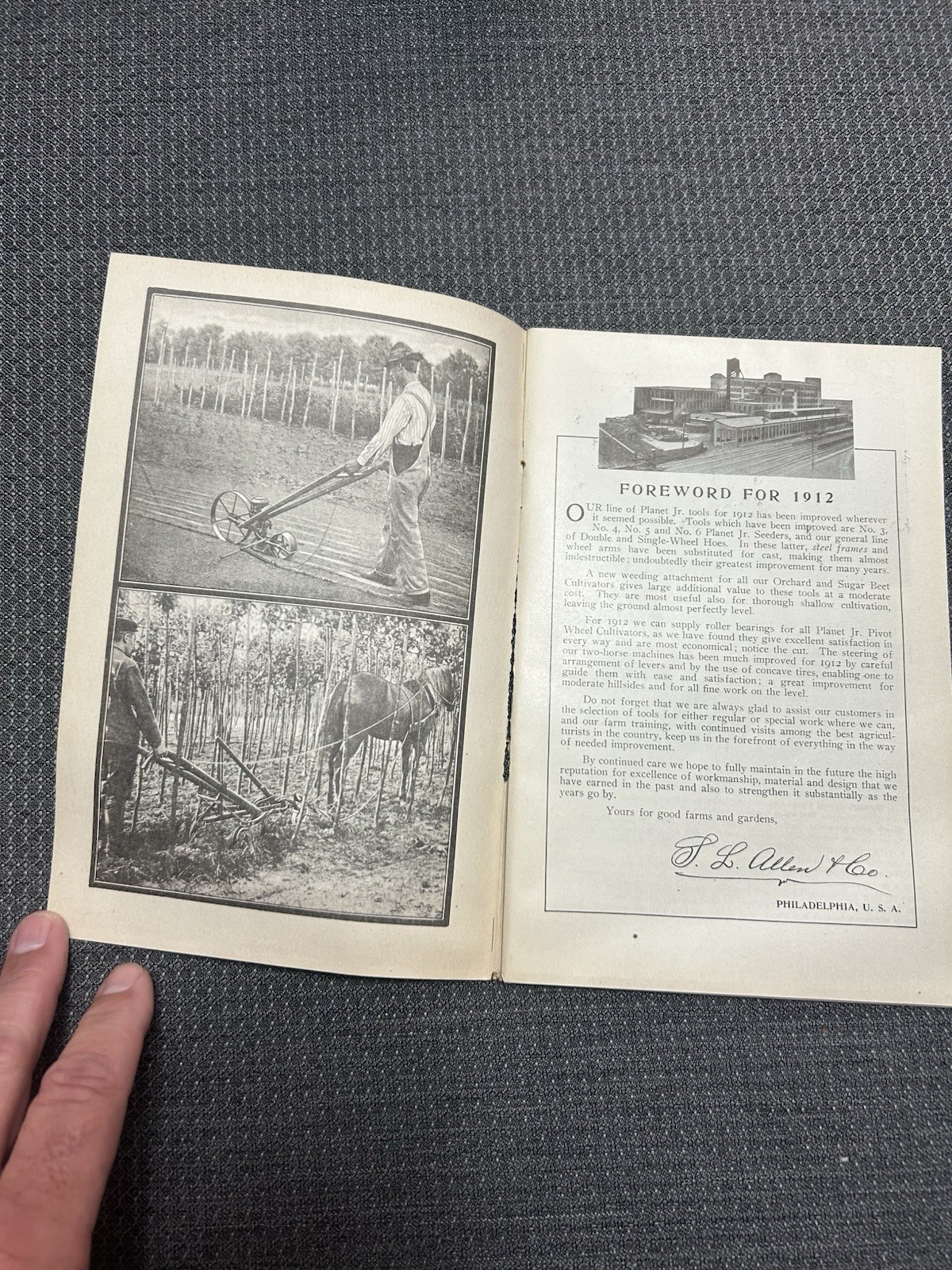 1912 Planet Jr Catalog- Original Old Stock From Turn Of Century Hardware Store