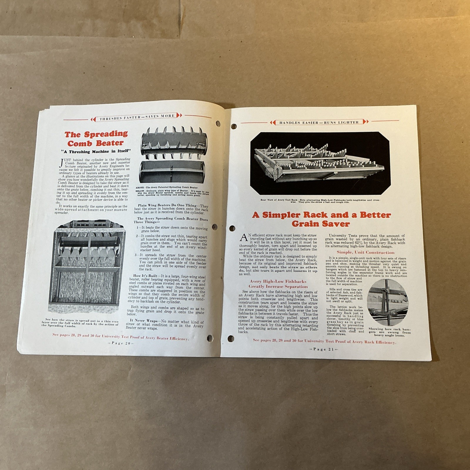 Vintage Original Threshers Catalog Avery Power Machinery Co. As Is INV-P1059