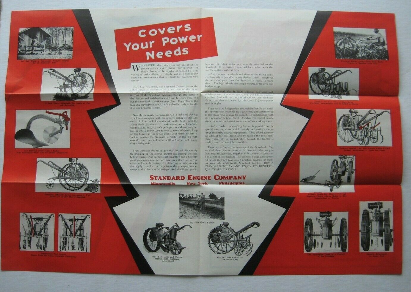 Three 1930&rsquo;s Standard Engine Company, Standard Garden Tractor Farming Brochures